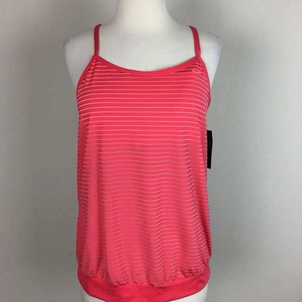 Nike NWT Red Stripe Tank with Bra Support Large